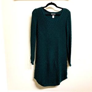 Green Knit Sweater Dress